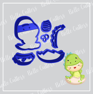 dino baby 6 cutterfondant fondant cookie cutter biscuit 3d print model - Mito3D