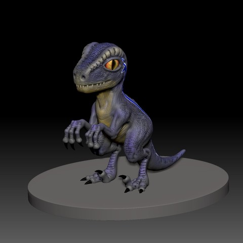 dino blau 3d-drucken Kunst jannie Tier Dinosaurier prähistorische 3D print model - Mito3D