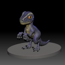 dino azul de impressão 3d a arte jannie animais dinossauro pré-históricos 3d print model - Mito3D