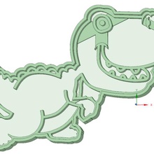 dino 2 cookie cutter tool biscuit crackers 3d print model - Mito3D