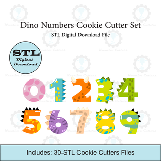 dino cookie cutter stl file cutters dinosaur 3d print model - Mito3D