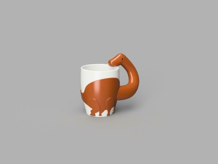 dino cup Home mug dinosaurs coffee multicolor bambulab 3d print model - Mito3D