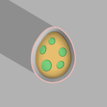 dino egg bath bomb mold 3d print model - Mito3D