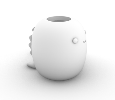 dino flowerpot pot kawai 3d print model - Mito3D