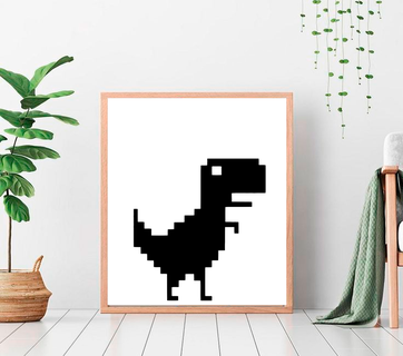dinosaurio google svg stl silueta pegatinas caja camiseta decoracion regalo 3d print model - Mito3D