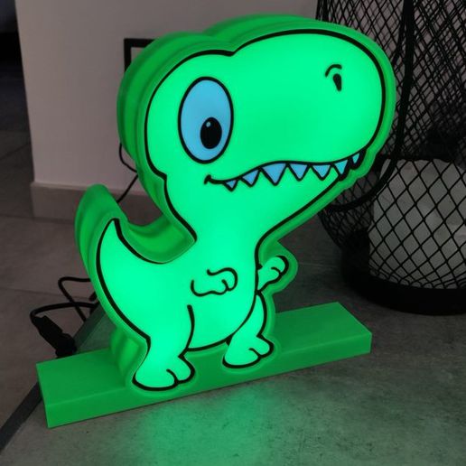 Dino Lampe dinosaurier Dinosaurus LED 3D print model - Mito3D