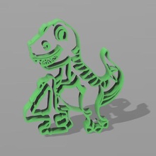 dino number 4 cookie cutter various 3d print model - Mito3D