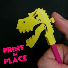 dinosaurio lápiz utensilio artilugio articulado divertido regalo cumpleaños juguete agitarse impresión sitio fácil 3d print model - Mito3D