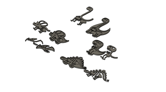 dino puzzle bambino dinosauro t rex giocattolo 3d print model - Mito3D