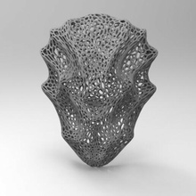 Dino voronoi Maske Kunst Gesicht Deko benennen parametrisch nützlich Mode 3d print model - Mito3D