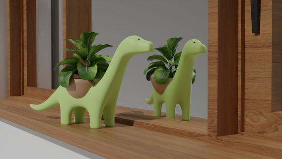 dinomaseta tencere bitkiler Dinozor Bahçe bahçeler dekorasyon Hediyeler 3d print model - Mito3D