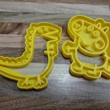 dinoroar georges pepa porco a arte corte cookie cortante galletitas peppa pig dinossauros 3d print model - Mito3D