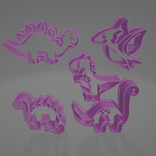 dinosaur-shaped cookie cutter short cookies dino dinosaurs animated tender kitchen baking 3d print model - Mito3D