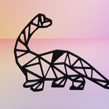 dinosauro brachiosaurus arte decorazione animale geometrico parete animali 3d print model - Mito3D