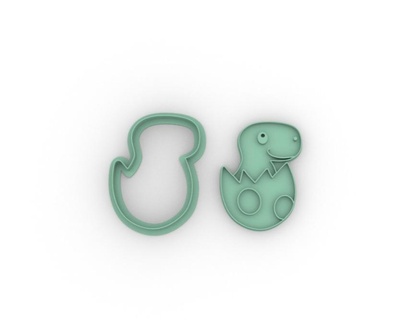 dinosaur - cookie cutter biscotti dino pastry shop bakery cookies cookiecutter cutters cutting stamp 3d print model - Mito3D