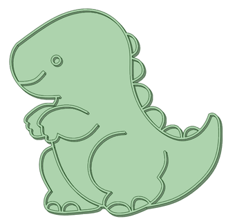dinosaur 18 cookie cutter 3d print model - Mito3D