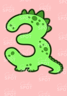 dinosaur 3 cookie cutter dinosaur cookie cutter 3 three age number  3d print model - Mito3D