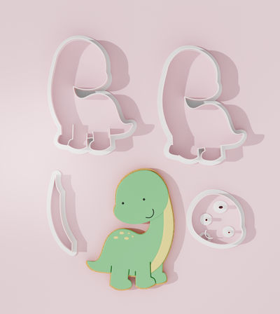 dinosaur 3 cookie cutter cutters easter designs baking tools pastry sugarpaste custom diy seasonal love event birthday party cake 3d print model - Mito3D