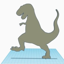 Dinosaurier 7 Kunst dino flach Tier - Spielzeug silhouette das Wallart Dekoration deco 3d print model - Mito3D