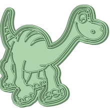 dinosaur arlo 90mm cookie cutter whole 3d print model - Mito3D