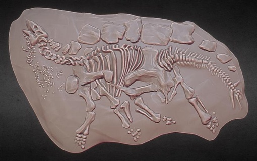 dinosaur bones 3d - fossilised stegosaurus model jurassic skeleton 3d print model - Mito3D