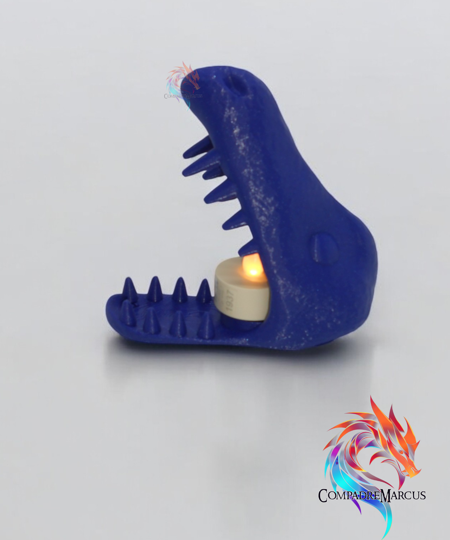 dinosaurio vela soporte hogar casa led decoración fácil divertido prehistórico curioso 3D print model - Mito3D