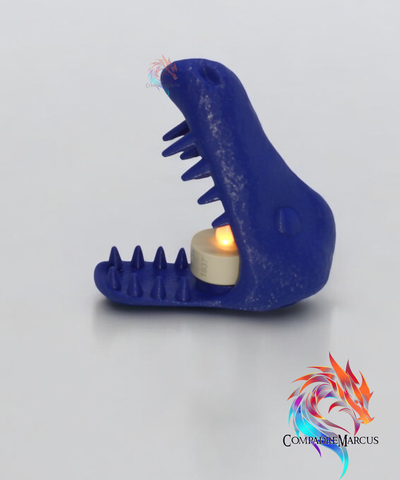 dinosaurio vela soporte hogar casa led decoración fácil divertido prehistórico curioso 3d print model - Mito3D