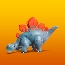 dinossauro desenho animado arte brinquedo animal figura 3d print model - Mito3D
