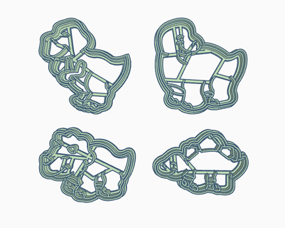 dinosaur cookie cutters Home 3d print model - Mito3D