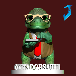 dinossauro contrassauro contador jogos profissões contabilistassauro sáurio 3d print model - Mito3D