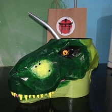 dinossauro companheiro rex erva mate garrafa térmica terer terere impressão Argentina 3d print model - Mito3D