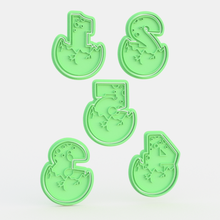 dinosaur numbers cookie cutter set 5 home ancient history ichthyosaurus tyrannosaurus pterodactyl stamp alphabet lettering cookies cook cithen cutters 3d print model - Mito3D