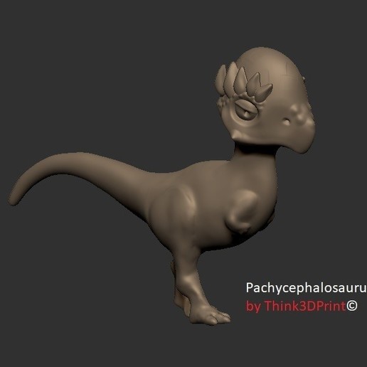 dinosaure pachycephalosaurus divers jouet de modèle 3d d'impression dessin animé 3D print model - Mito3D