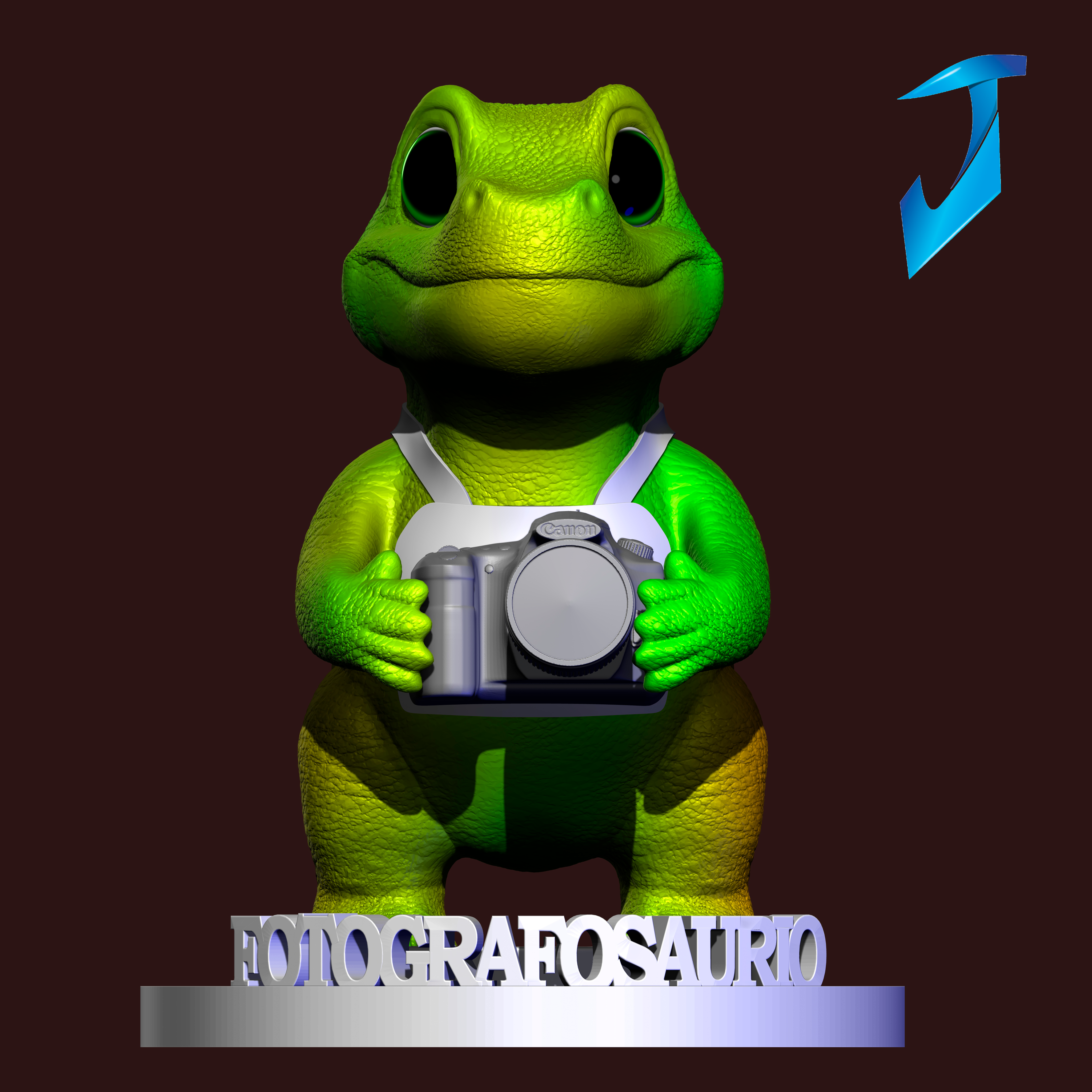 dinosaurio fotógrafo profesiones fotógrafosaurio fotos camarografosaurio saurio camarógrafo 3D print model - Mito3D