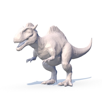 dinosauro poli arte 3d modello preistorico creatura stilizzato gioco risorsa poligonale digitale scultura t rex fantasia figura minimalista design stampa cartone animato giurassico animale giochi carattere 3d print model - Mito3D