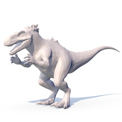 dinosauro poli 3 arte 3d modello preistorico creatura stilizzato gioco risorsa poligonale digitale scultura t rex fantasia figura minimalista design stampa cartone animato giurassico animale giochi carattere 3d print model - Mito3D