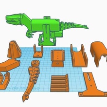 dinosaure robot divers ardu le bricolage de la vapeur tige moteur à engrenages jaune marche du 3d print model - Mito3D