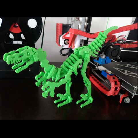 dinosaur skel 3d printer terry game animal animals art dinosaurs games skeleton skeletons toy toys body carcass fossil jurassic swear awesome jannie engineering green collect collection alexkaihiwatari 3D print model - Mito3D