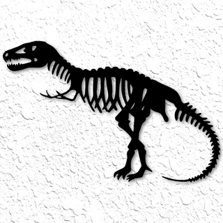 dinossauro esqueleto parede arte fóssil decoração alossauro trex tiranossauro rex ossos paleontologia museu réplica 2d casa poli 3d print model - Mito3D