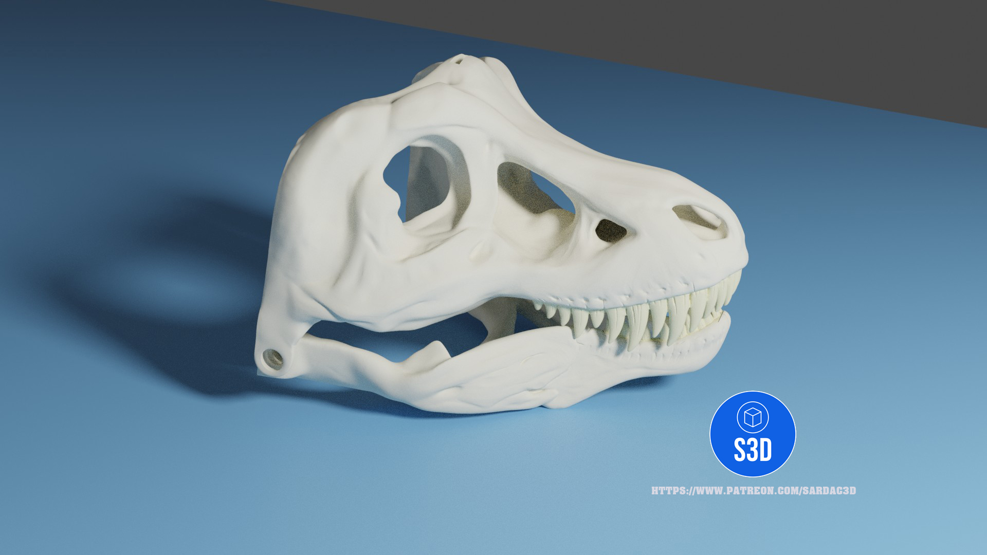 dinosaurio cráneo máscara usable movible mandíbula víspera santos esqueleto regalo apoyo continuar cosplay 3D print model - Mito3D