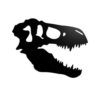 dinosaur skull wall decor art sculpture t-rex decoration furniture drawing silhouette black whinte 3d printed gift gifts idea ideas cool elegant 3d print model - Mito3D