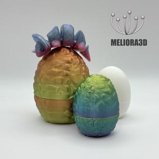 dinosaur surprise egg art print-in-place dino toy supports pip sensory twist animal table 3d print model - Mito3D