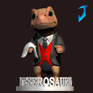 dinosaure serveur professions serveursaurus saurien 3d print model - Mito3D
