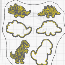 dinosaures biscuit coupeur argile timbre coupeurs tranchant fondant alphabet manger Entreprise Plastique cuisine 3d print model - Mito3D