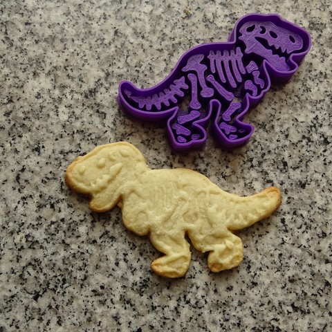 dinosaurs dinosaur cookie cutters t-rex home sharp-edged biscuits tell us trex 3D print model - Mito3D