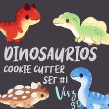 dinosaurs set 1 cookie cutter 3d print model - Mito3D