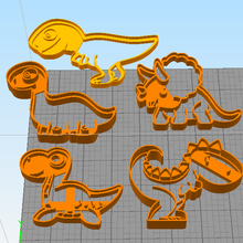 les dinosaures jeu cookie cutter 3d print model - Mito3D