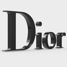 dior logo 2 moda il boutique brand abbigliamento design modello shop store carattere emblema stile modelli simbolo di lusso accessori elegante tendenza 3d print model - Mito3D