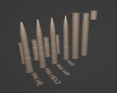 Diorama us 75mm Munition Haubitze 1 35 verschiedene Hobby ww2 3d print model - Mito3D