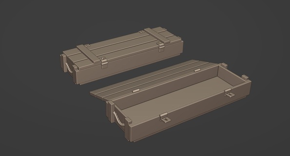 diorama us 76mm munición cajas Sherman Hellcat 1 35 pasatiempo m18 ww2 caja 3d print model - Mito3D